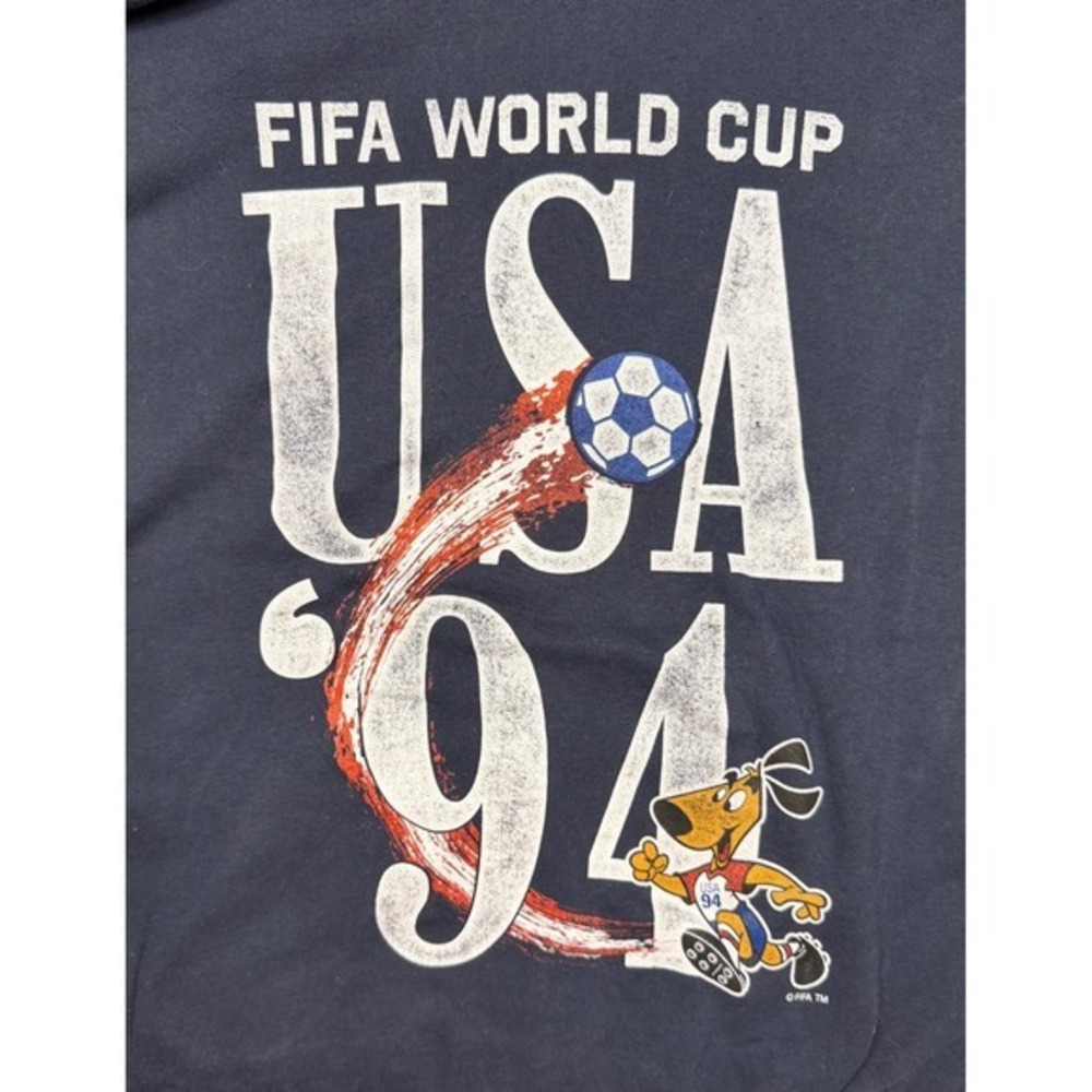 FIFA Classics Hoodie World Cup USA 94 Size M Navy Blue Soccer Mascot Striker